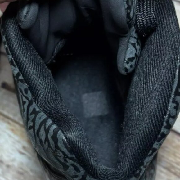 Air Jordan 5 Retro 3Lab5 Sneaker Mens 8 Black Silver Elephant Print Lace Locks - Picture 12 of 15